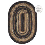 Kilimanjaro Black Jute Braided Oval Rugs
