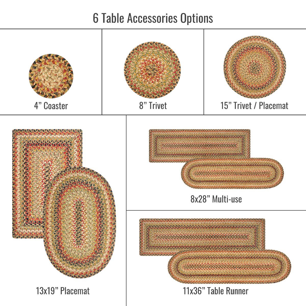 Best Oval, Round and Rectangular Multi Color Braided Accessories For Living Room and Kitchen Placements