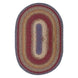 Log Cabin Step Multi Color Oval Braided Rug