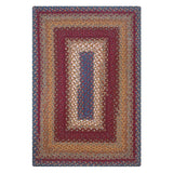 Shop Log Cabin Step Blue-Burgundy Rectangular Cotton Braided Rug silo