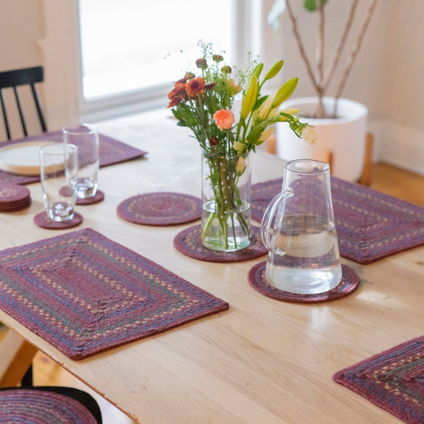 Jamestown Burgundy Jute Braided Accessories