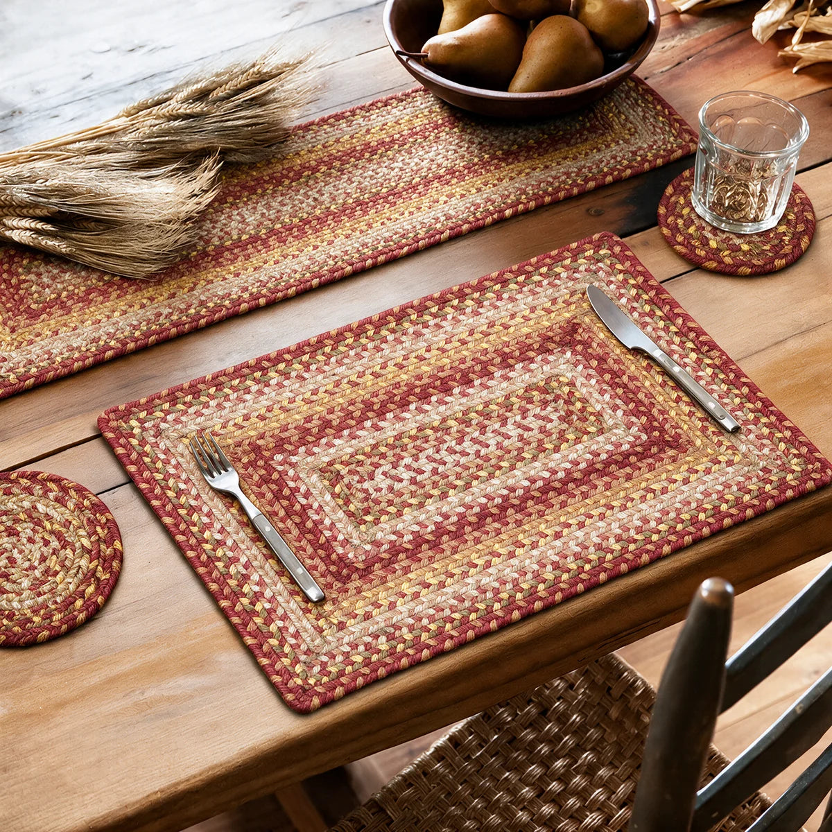 Amber Leaf Red Jute Braided Accessories