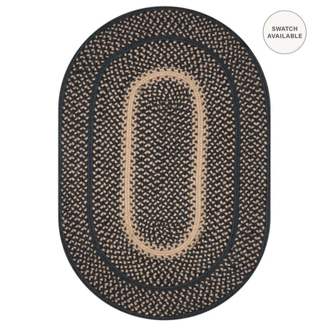 Manchester Black Jute Oval Braided Rug