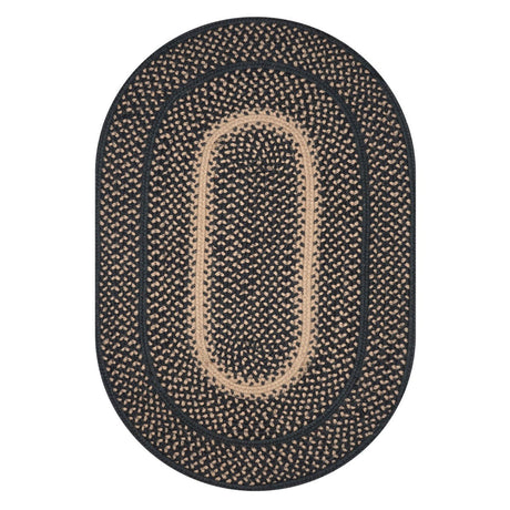 Manchester Black Jute Braided Oval Rug