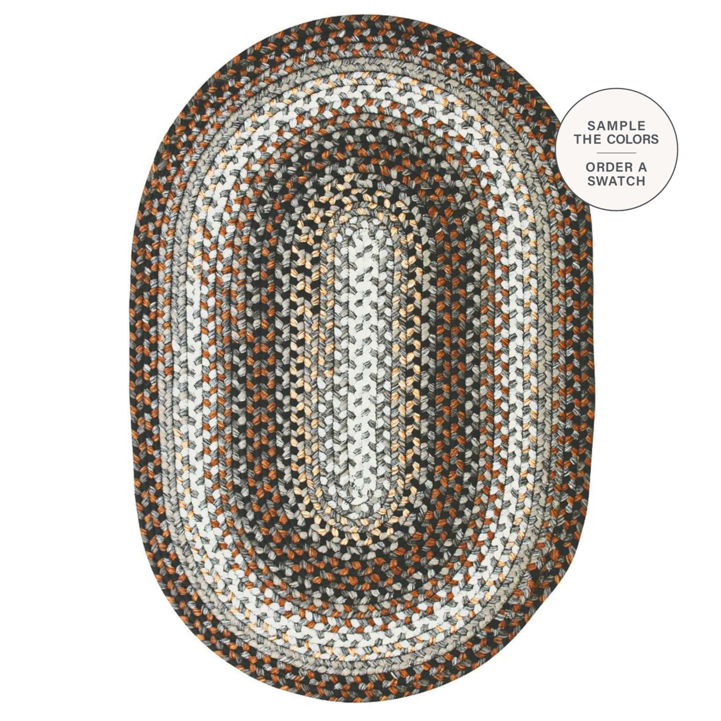 Midnight Moon Brown Oval Braided Rug