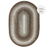 Midnight Moon Brown Oval Braided Rug