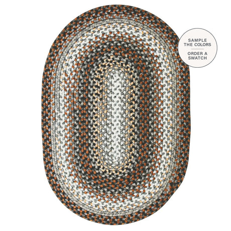 Midnight Moon Brown Oval Braided Rug