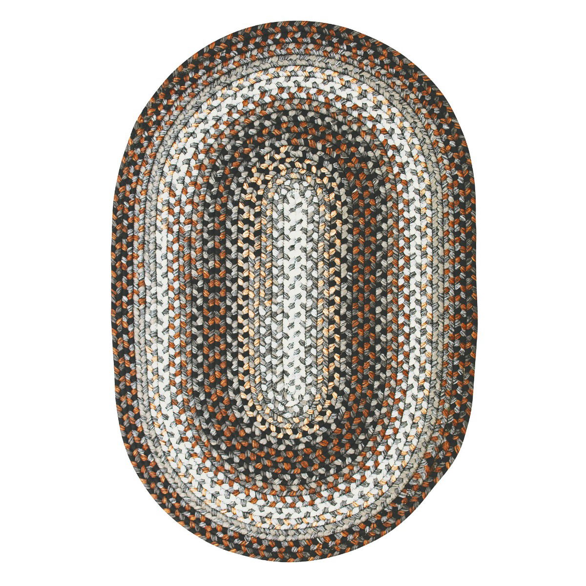 Midnight Moon Brown - Grey Braided Oval Rug