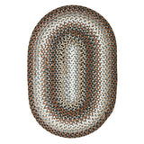 Midnight Moon Brown  Braided Rug Oval