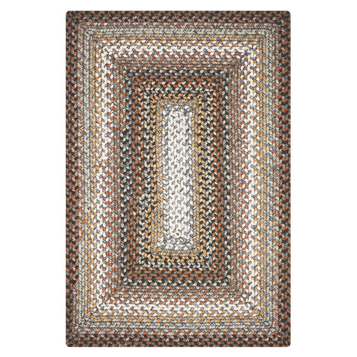 Midnight Moon Brown - Grey Ultra Durable Braided Rectangular Rug In Sets