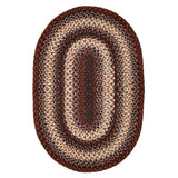 Montgomery Black - Burgundy  Braided Oval Rug