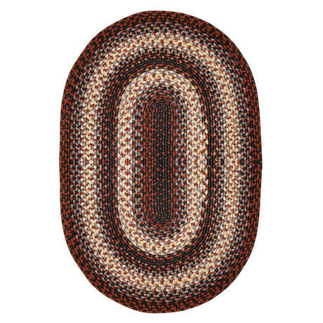 Montgomery Black - Burgundy  Braided Oval Rug