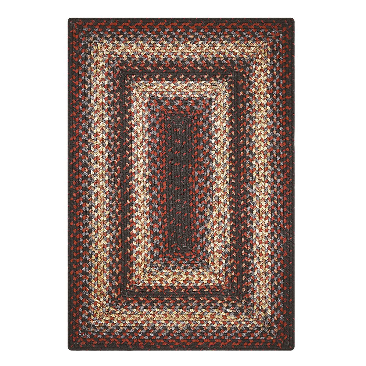 Montgomery Black - Burgundy Ultra Durable Braided Rectangular Rug In Sets