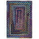 Bohemian Blue Polyester Braided Rectangular Rugs
