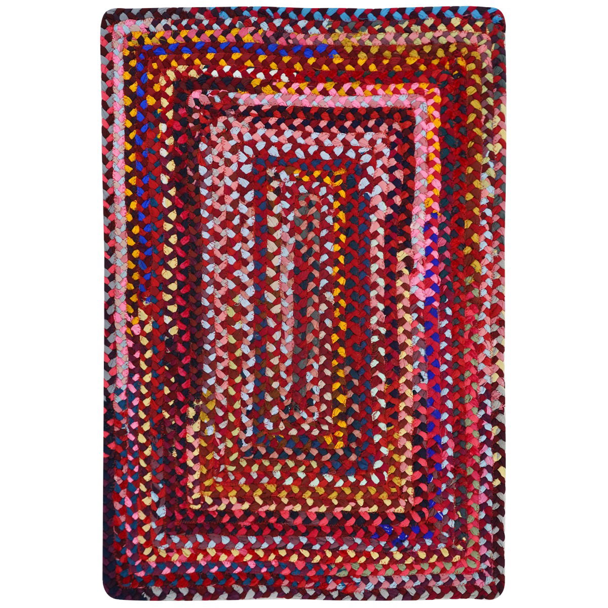 Bohemian Red Polyester Braided Rectangular Rugs