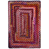 Bohemian Red Polyester Braided Rectangular Rugs
