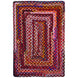 Bohemian Red Polyester Braided Rectangular Rugs