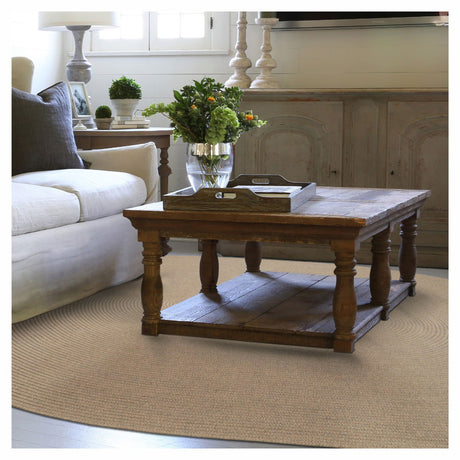 Biscuit Brown  Braided Rug Oval