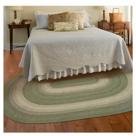Grassland Green  Jute Braided Rugs Oval