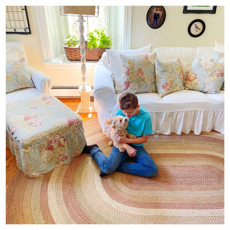 Harvest Beige Jute Braided  Rugs Oval