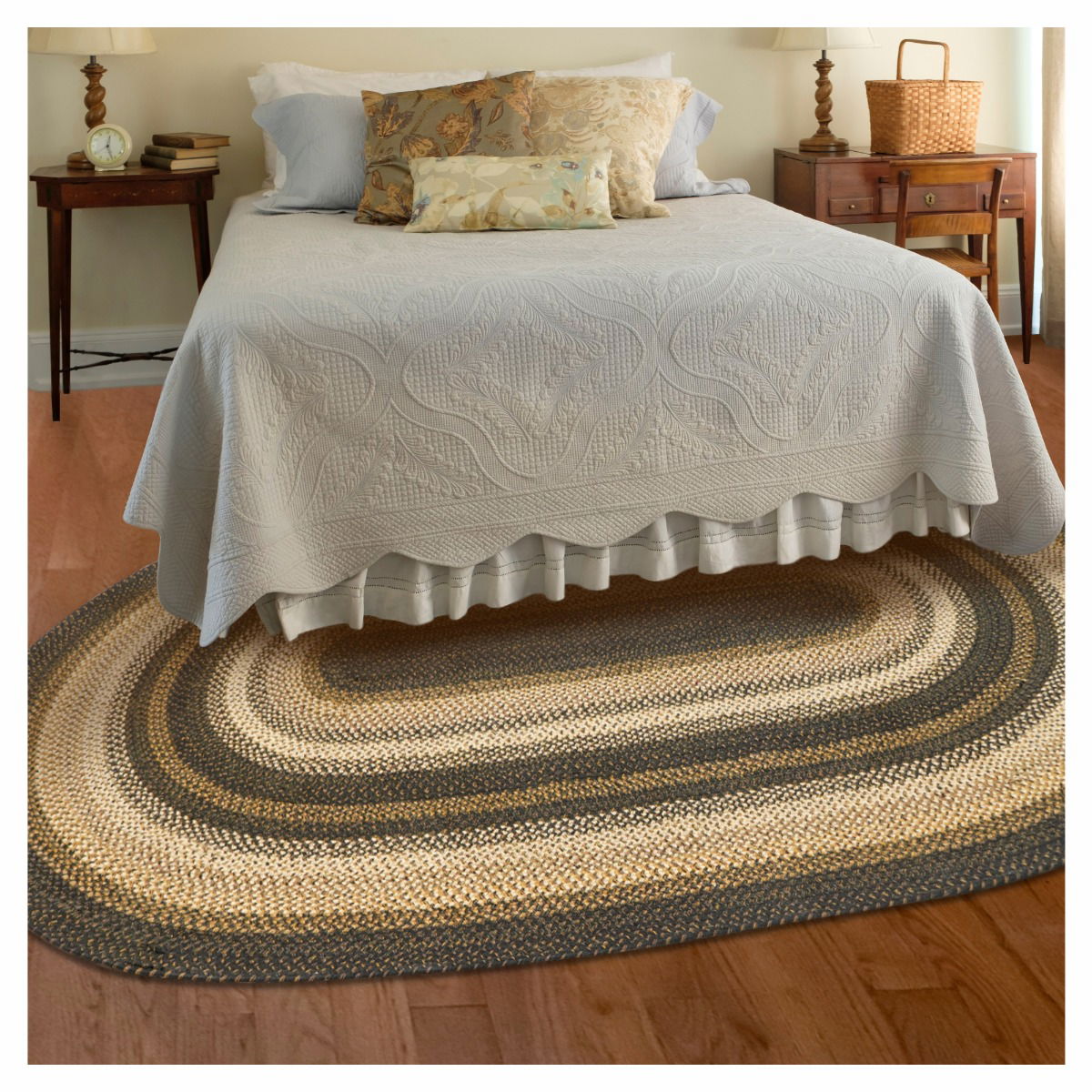 Kilimanjaro Black & Brown Jute Braided Oval Rugs Reversible