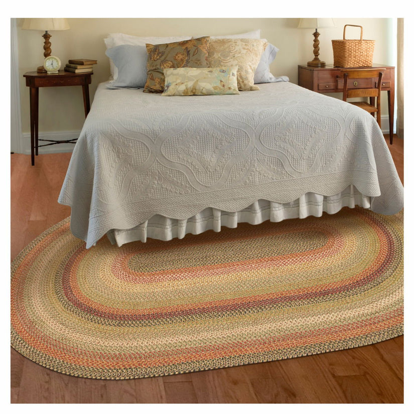 Kingston Tan-Beige-Red Oval Jute Braided Rugs Reversible | Homespice ...