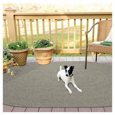 Smoke Grey Braided  Rugs Oval