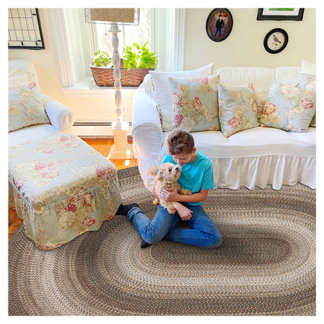 Wildwood Brown  Braided Rug Oval