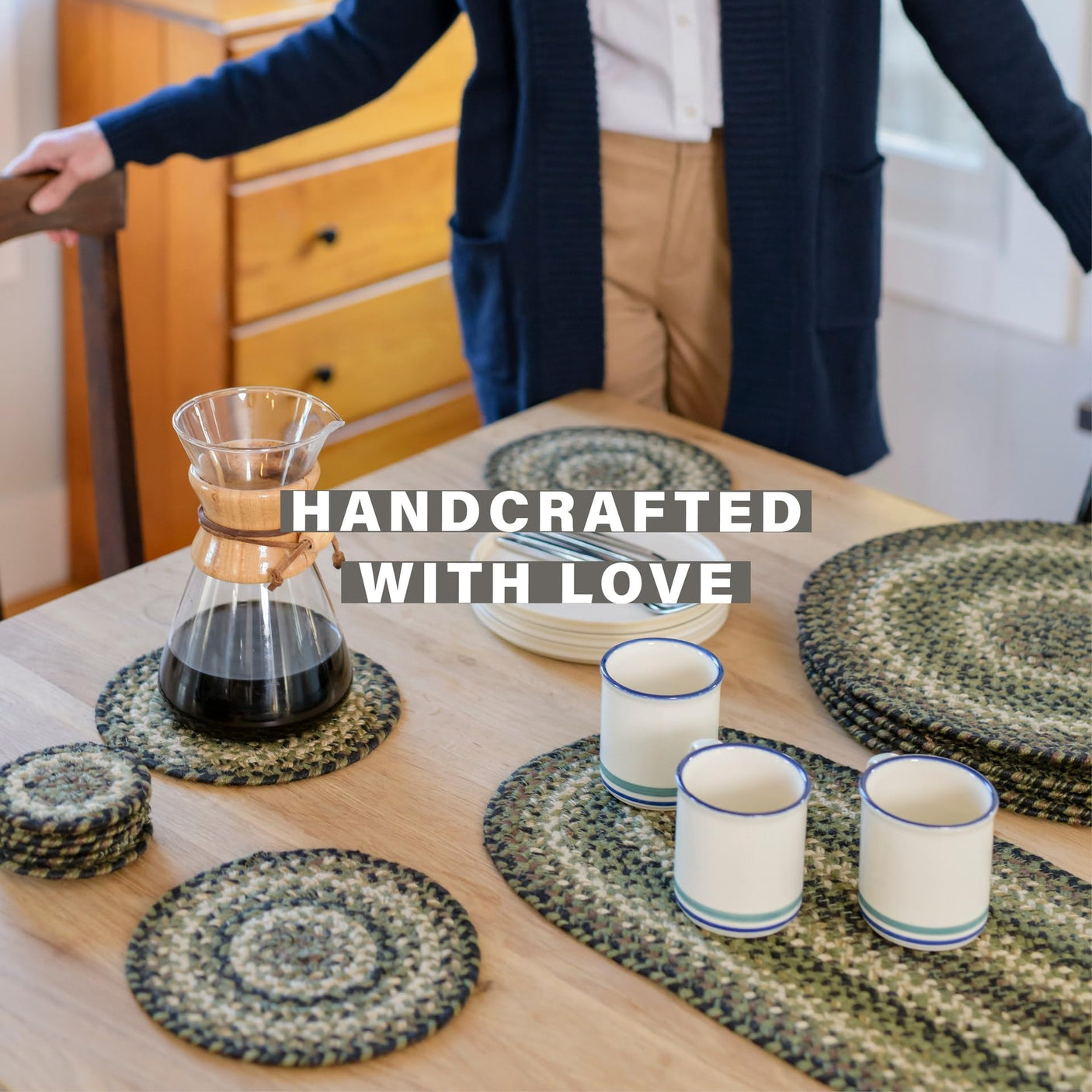 Pinecone Green Braided Accessories