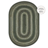 Pinecone Green Jute Braided Oval Rugs