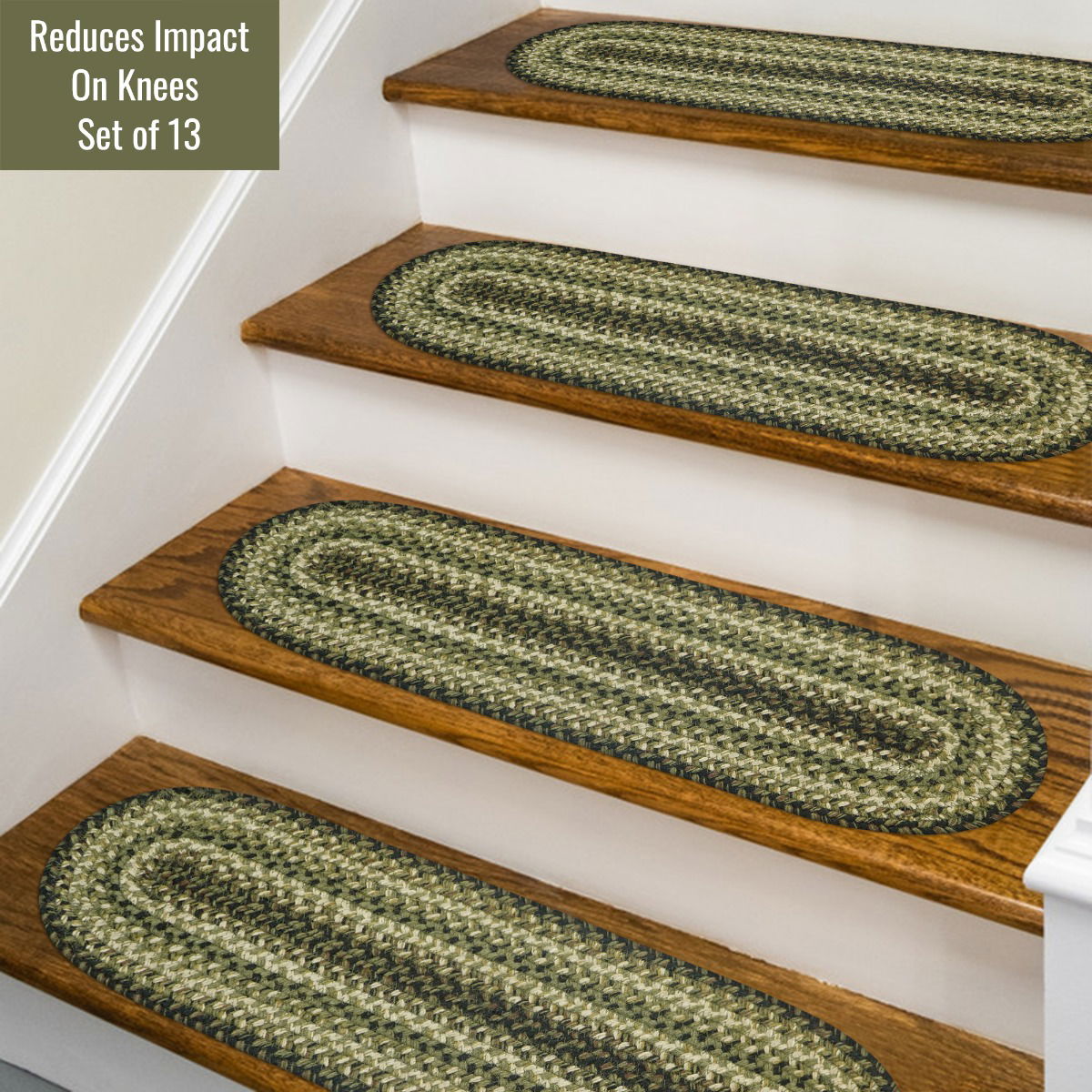 Best Oval Green Braided Accessories for Stair Treads