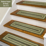 Best Rectangular Green Braided Accessories for runner stair treads