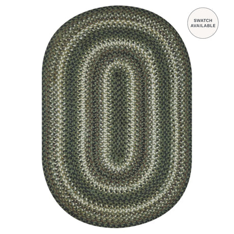 Pinecone Green Jute Braided Oval Rugs