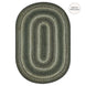 Pinecone Green Jute Braided Oval Rugs