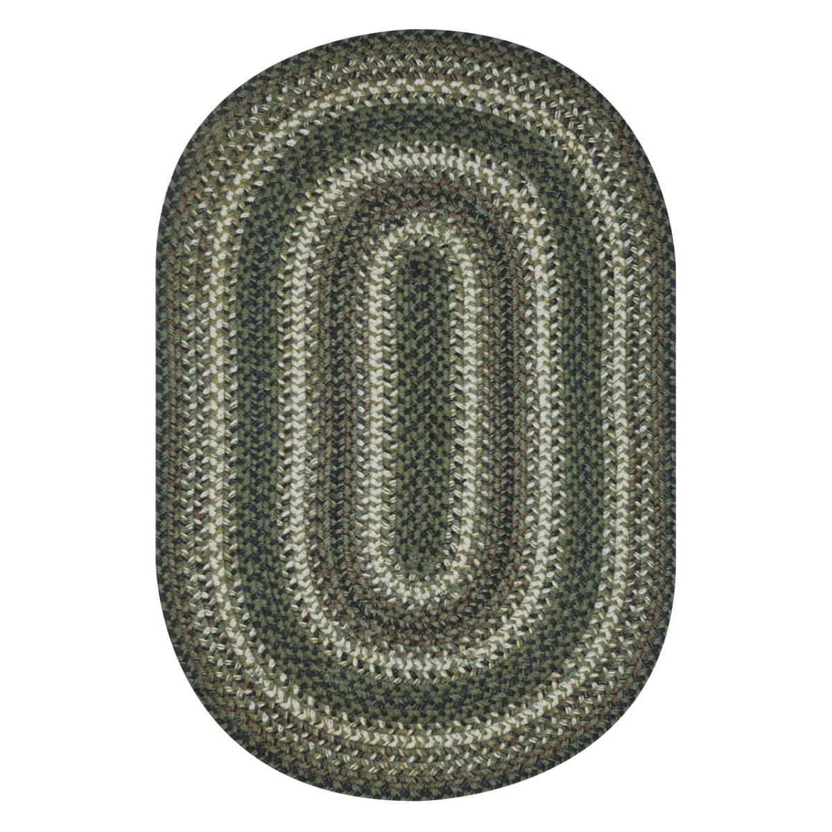 Pinecone Green Jute Braided Oval Rug