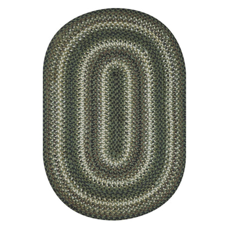 Pinecone Green Jute Braided Oval Rug