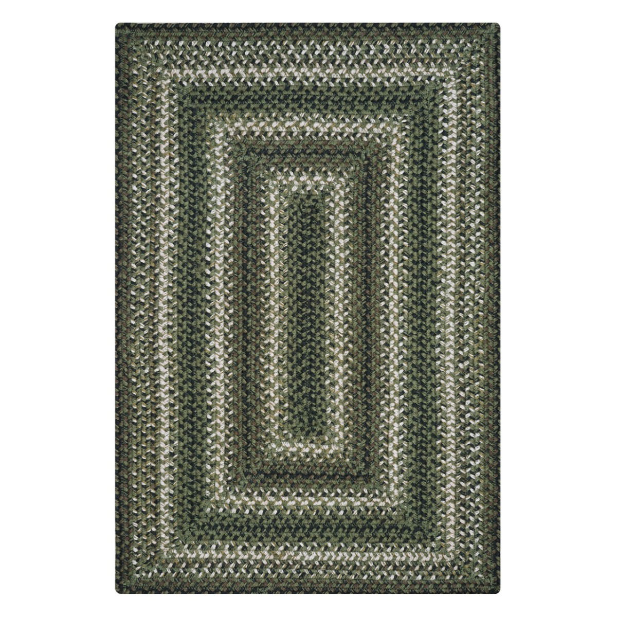 Pinecone Green Jute Braided Rectangular Rugs silo image