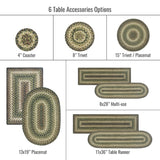 Best Rectangular, Round and Oval shape Green Braided Accessories For Kitchen, Dining and Living Room 