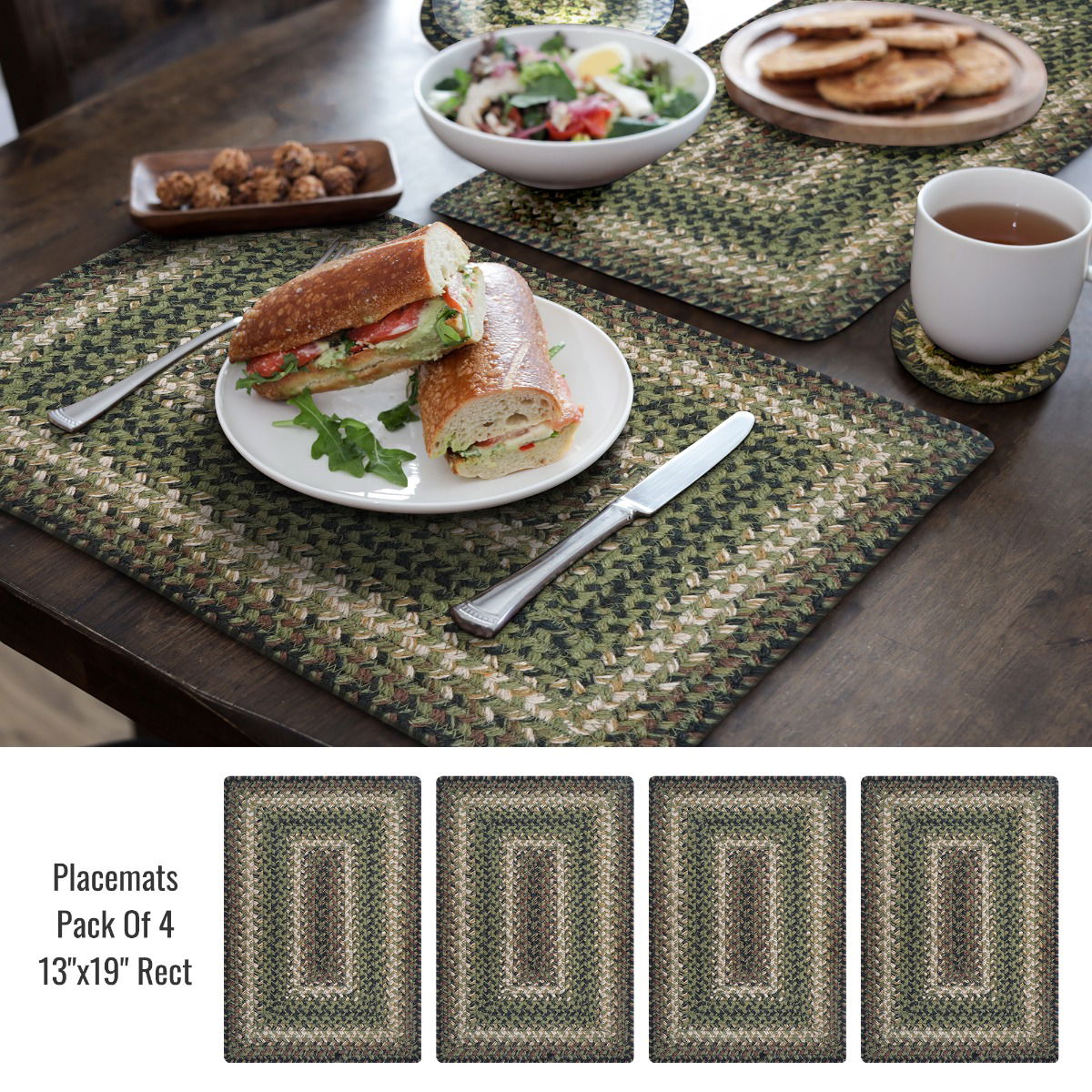 Best Rectangular and Round Green Braided Accessories