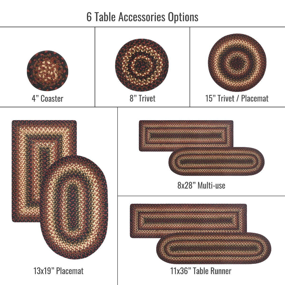 Best Oval, Rectangular and Round Black Braided Accessories 