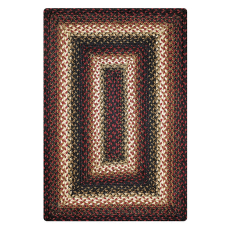 Prescott Handmade Rectangular Jute Rug in Black and Burgundy