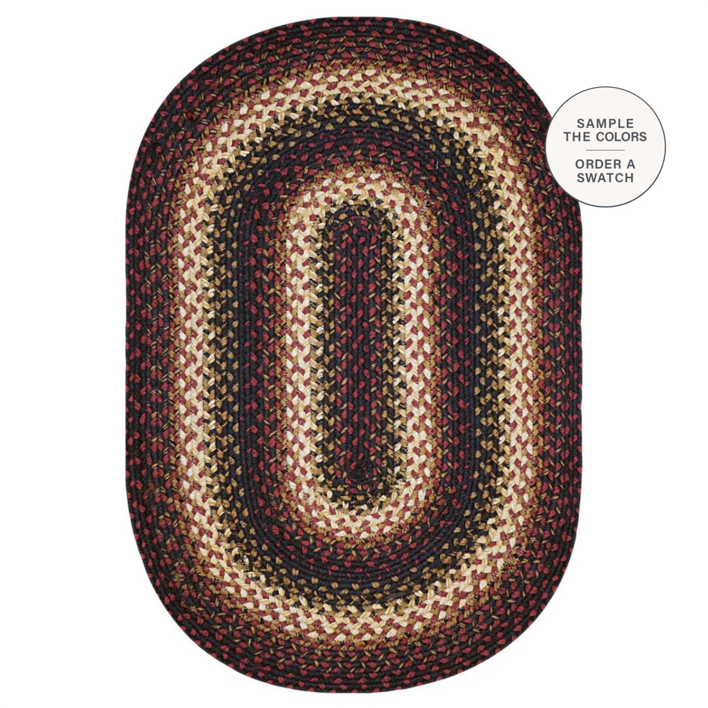 Prescott Black Braided Jute Oval Rugs