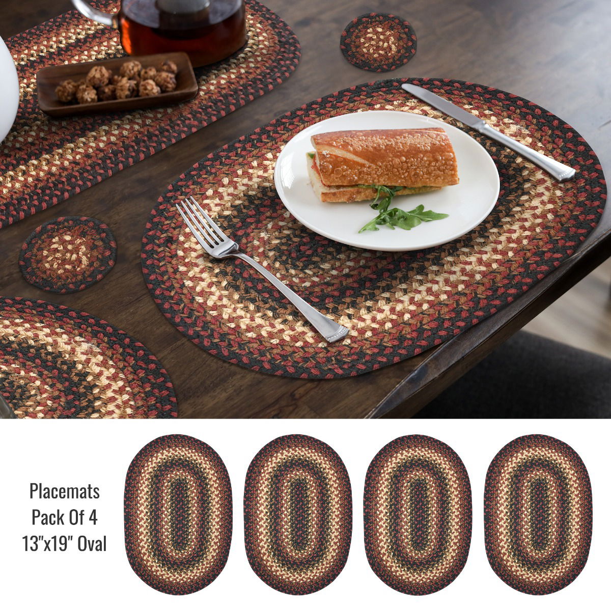 Best Oval and Round Black Braided Kitchen Accessories 