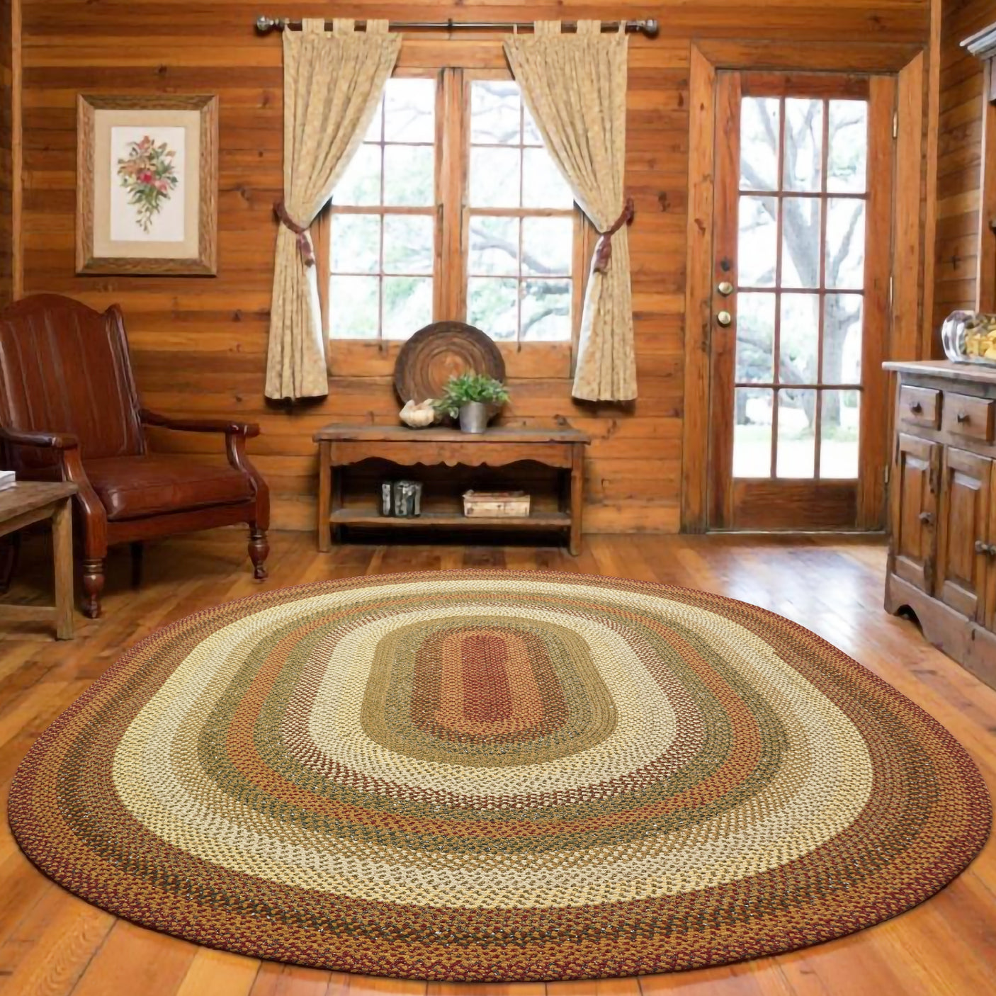 Pumpkin Pie Mustard And Gold Oval Braided Rug