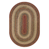 Pumpkin Pie Red-Green-Brown Oval Cotton Braided Rug single image