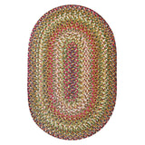 Rainforest Beige-Red-Green Oval UD Braided Rug