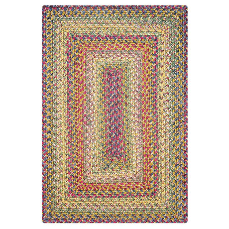 Rainforest Beige-Red-Green Rectangular UD Braided Rug