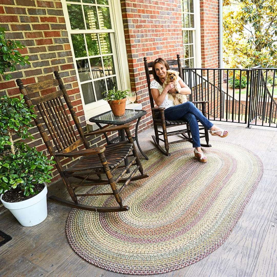 Homespice Rainforest Multi Color Braided Oval Rug 20 x 30