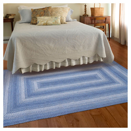 Denim Blue Jute Braided Rectangular Rugs