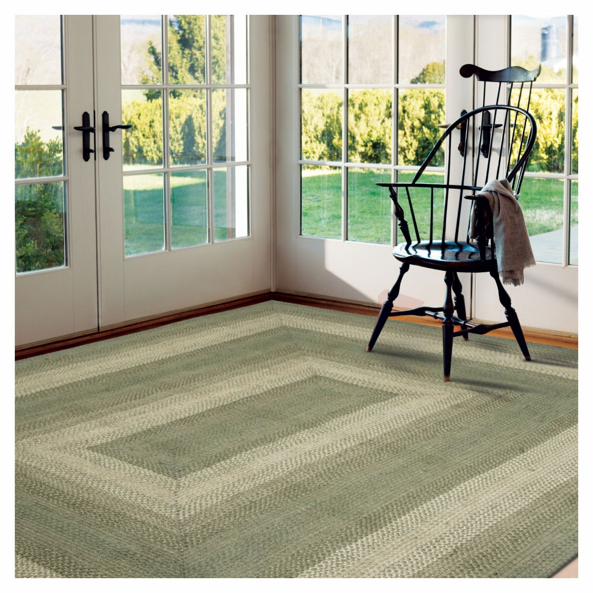 Homespice Grassland Green Braided Jute Rug 20 x 30